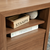 Martin 58.43" L-Shaped Office Desk with 2 Drawers – Saddle Walnut | Bureau en forme de L Martin de 58,43 po à 2 tiroirs - noyer brun clair