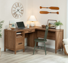 Martin 58.43" L-Shaped Office Desk with 2 Drawers – Saddle Walnut | Bureau en forme de L Martin de 58,43 po à 2 tiroirs - noyer brun clair