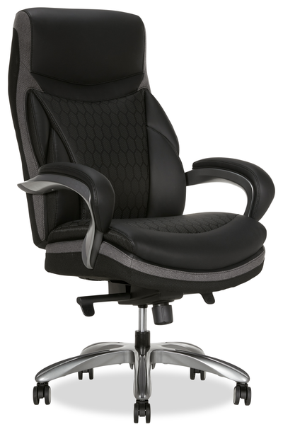 Shaquille O’Neal Home Maximos 29.5” High Back Executive Office Chair with Extended Headrest – Black | Fauteuil président Maximos de Shaquille O’Neal Home de 29,5 po à dossier haut avec appuie-tête prolongé – noir