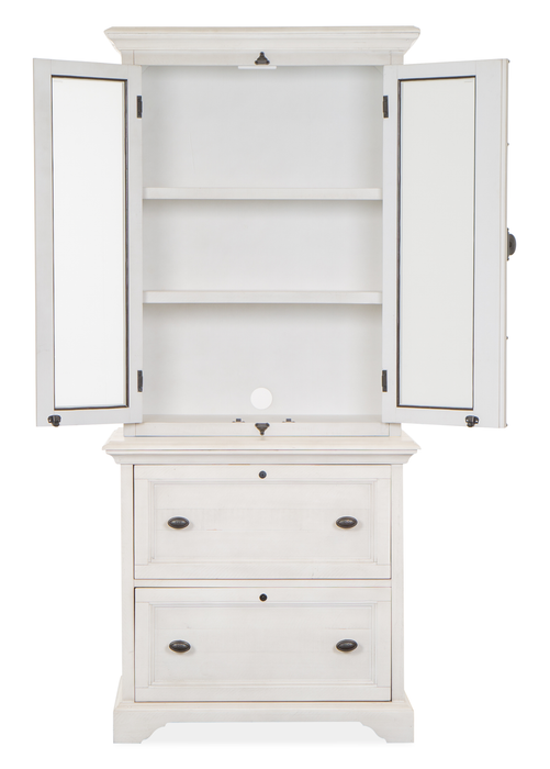 Milson 32\" Filing Cabinet with Glass Doors - Alabaster