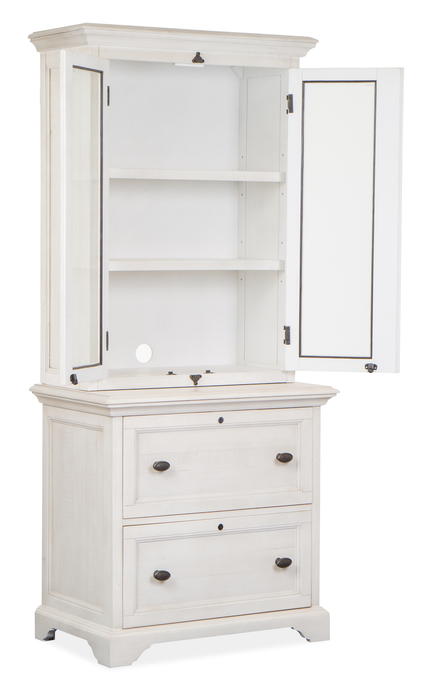 Milson 32\" Filing Cabinet with Glass Doors - Alabaster