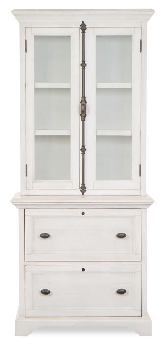 Milson 32\" Filing Cabinet with Glass Doors - Alabaster