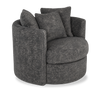 Made in Canada Sofa Lab Customizable Nest 42" Fabric Swivel Accent Chair – Plush Charcoal | Fauteuil d’appoint pivotant personnalisable Nest de Sofa Lab de 42 po fabriqué au Canada en tissu - Plush Charcoal