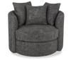 Made in Canada Sofa Lab Customizable Nest 42" Fabric Swivel Accent Chair – Plush Charcoal | Fauteuil d’appoint pivotant personnalisable Nest de Sofa Lab de 42 po fabriqué au Canada en tissu - Plush Charcoal