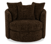Made in Canada Sofa Lab Customizable Nest 42" Fabric Swivel Accent Chair – Plush Chocolate  | Fauteuil d’appoint pivotant personnalisable Nest de Sofa Lab de 42 po fabriqué au Canada en tissu -  Plush Chocolate
