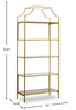 Nightingale 30” 5-Shelf Metal Bookcase – Gold Satin | Bibliothèque Nightingale de 30 po en métal à 5 tablettes - doré satiné