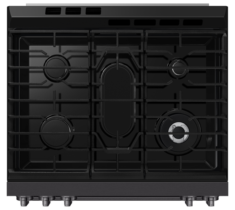 Samsung 6 Cu. Ft. Slide-In True Convection with Air Fry Max – Matte Black Stainless Steal - NSG80H60SEAA