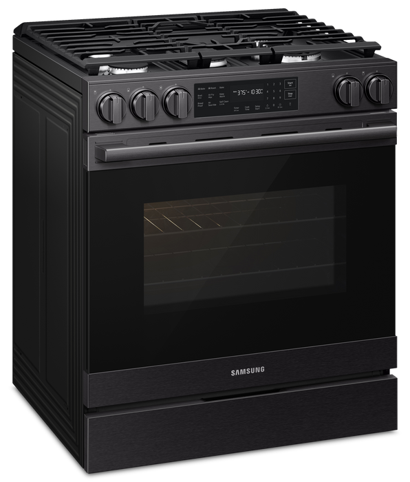 Samsung 6 Cu. Ft. Slide-In True Convection with Air Fry Max – Matte Black Stainless Steal - NSG80H60SEAA