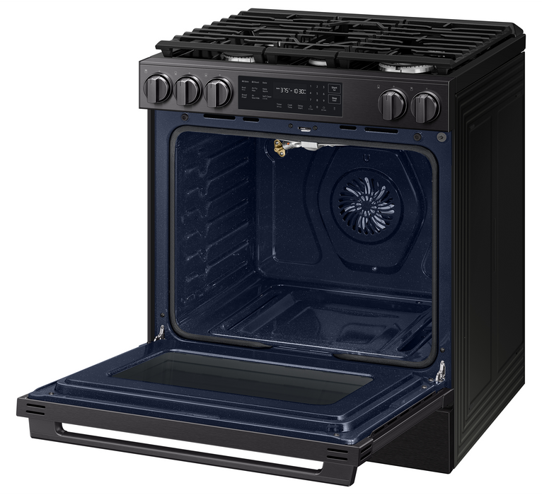 Samsung 6 Cu. Ft. Slide-In True Convection with Air Fry Max – Matte Black Stainless Steal - NSG80H60SEAA