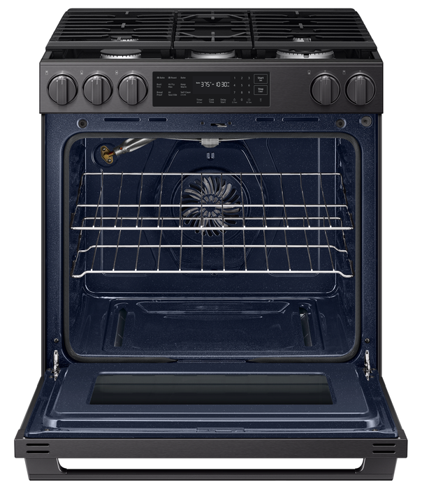 Samsung 6 Cu. Ft. Slide-In True Convection with Air Fry Max – Matte Black Stainless Steal - NSG80H60SEAA