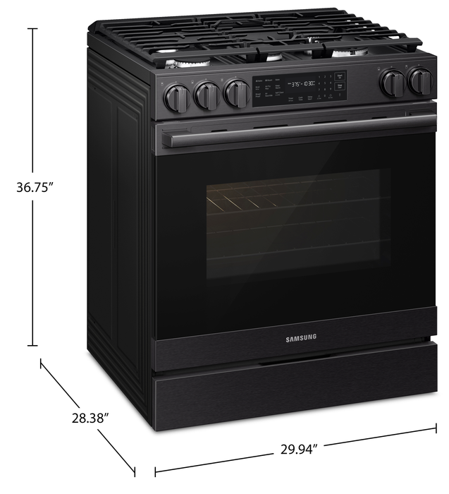 Samsung 6 Cu. Ft. Slide-In True Convection with Air Fry Max – Matte Black Stainless Steal - NSG80H60SEAA