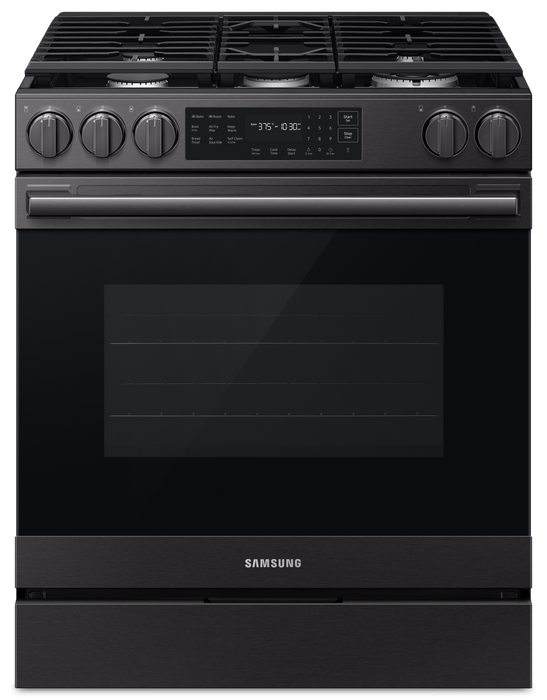 Samsung 6 Cu. Ft. Slide-In True Convection with Air Fry Max – Matte Black Stainless Steal - NSG80H60SEAA