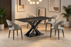 Orion Dining Chair with Vegan-Leather Fabric, Metal – Grey | Chaise de salle à manger Orion en tissu de cuir végétalien et en métal - grise