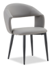 Orion Dining Chair with Vegan-Leather Fabric, Metal – Grey | Chaise de salle à manger Orion en tissu de cuir végétalien et en métal - grise