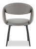 Orion Dining Chair with Vegan-Leather Fabric, Metal – Grey | Chaise de salle à manger Orion en tissu de cuir végétalien et en métal - grise