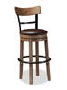 Otis Bar Height Stool with Swivel Seat & Vegan Leather Fabric, 30.5"H, Metal – Brown | Tabouret bar Otis de 30,5 po (H) en tissu de cuir végétalien et en métal avec siège pivotant - brun