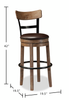 Otis Bar Height Stool with Swivel Seat & Vegan Leather Fabric, 30.5"H, Metal – Brown | Tabouret bar Otis de 30,5 po (H) en tissu de cuir végétalien et en métal avec siège pivotant - brun