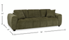 Made in Canada Pebble 96" Fabric Sofa with Matching Accent Pillows - Green | Sofa Pebble de 96 po fabriqué au Canada en tissu avec coussins décoratifs assortis - vert