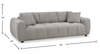 Made in Canada Pebble 96" Fabric Sofa with Matching Accent Pillows - Grey | Sofa Pebble de 96 po fabriqué au Canada en tissu avec coussins décoratifs assortis - gris