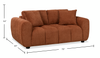 Made in Canada Pebble 70" Fabric Loveseat with Matching Accent Pillows - Orange | Causeuse Pebble de 70 po fabriquée au Canada en tissu avec coussins décoratifs assortis - orange
