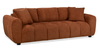 Made in Canada Pebble 96" Fabric Sofa with Matching Accent Pillows - Orange | Sofa Pebble de 96 po fabriqué au Canada en tissu avec coussins décoratifs assortis - orange