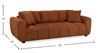 Made in Canada Pebble 96" Fabric Sofa with Matching Accent Pillows - Orange | Sofa Pebble de 96 po fabriqué au Canada en tissu avec coussins décoratifs assortis - orange