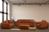 Made in Canada Pebble 96" Fabric Sofa with Matching Accent Pillows - Orange | Sofa Pebble de 96 po fabriqué au Canada en tissu avec coussins décoratifs assortis - orange