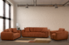 Made in Canada Pebble 96" Fabric Sofa with Matching Accent Pillows - Orange | Sofa Pebble de 96 po fabriqué au Canada en tissu avec coussins décoratifs assortis - orange