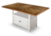 Piper Counter-Height Dining Table with 60-72"W Extension & Built-in Storage - Two-Tone White & Brown | Table de salle à manger Piper de hauteur comptoir de 60 po à 72 po (L) avec rallonge et rangement intégré - deux couleurs, blanc et brun