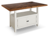 Piper Counter-Height Dining Table with 60-72"W Extension & Built-in Storage - Two-Tone White & Brown | Table de salle à manger Piper de hauteur comptoir de 60 po à 72 po (L) avec rallonge et rangement intégré - deux couleurs, blanc et brun