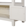 Piper Counter-Height Dining Table with 60-72"W Extension & Built-in Storage - Two-Tone White & Brown | Table de salle à manger Piper de hauteur comptoir de 60 po à 72 po (L) avec rallonge et rangement intégré - deux couleurs, blanc et brun