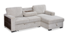 Pocket 2-piece Right-facing Linen-Look Fabric Sleeper Sectional with Storage - Beige | Sofa-lit sectionnel de droite Pocket 2 pièces en tissu d’apparence lin avec rangement - beige