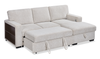 Pocket 2-piece Right-facing Linen-Look Fabric Sleeper Sectional with Storage - Beige | Sofa-lit sectionnel de droite Pocket 2 pièces en tissu d’apparence lin avec rangement - beige