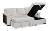 Pocket 2-piece Right-facing Linen-Look Fabric Sleeper Sectional with Storage - Beige | Sofa-lit sectionnel de droite Pocket 2 pièces en tissu d’apparence lin avec rangement - beige
