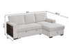 Pocket 2-piece Right-facing Linen-Look Fabric Sleeper Sectional with Storage - Beige | Sofa-lit sectionnel de droite Pocket 2 pièces en tissu d’apparence lin avec rangement - beige