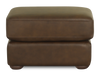 Chateau d’Ax Porto 34" Traditional Genuine Leather Ottoman – Chocolate | Pouf traditionnel Porto de Château d’Ax de 34 po en cuir véritable - chocolat
