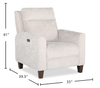 Primrose 35” Chenille Fabric Power Reclining Chair with Power Headrest – Linen | Fauteuil à inclinaison électrique Primrose de 35 po en tissu de chenille avec appuie-tête électrique - lin