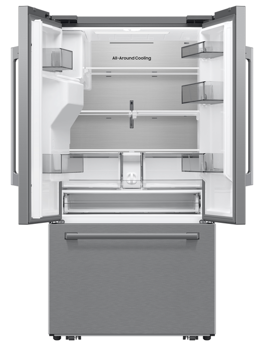 Samsung Bespoke 35.8” 24 Cu. Ft. Counter-Depth French Door Refrigerator – Stainless Steel - RF70H25HERAA