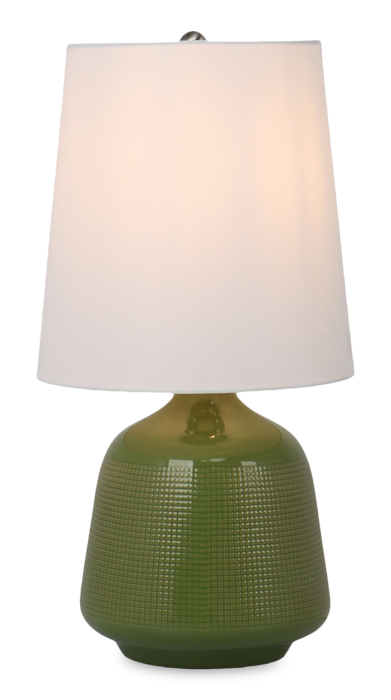 Rian 10\" Table Lamp with Linen Shade – Green 