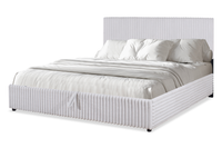 Ridge Upholstered Storage Platform Bed in Grey Fabric - King Size 
