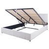Ridge Upholstered Storage Platform Bed in Grey Fabric - King Size | Lit plateforme rembourré Ridge en tissu gris avec rangement - format très grand lit