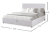 Ridge Upholstered Storage Platform Bed in Grey Fabric - King Size | Lit plateforme rembourré Ridge en tissu gris avec rangement - format très grand lit