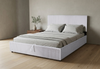 Ridge Upholstered Storage Platform Bed in Grey Fabric - King Size | Lit plateforme rembourré Ridge en tissu gris avec rangement - format très grand lit