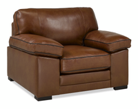 Rodeo 46” Top-Grain Genuine Leather Chair with Removable Cushions – Chestnut  