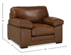 Rodeo 46” Top-Grain Genuine Leather Chair with Removable Cushions – Chestnut  | Fauteuil Rodeo de 46 po en cuir véritable de qualité supérieure avec coussins amovibles - marron