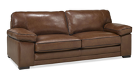 Rodeo 91” Top-Grain Genuine Leather Sofa with Removable Cushions – Chestnut 
