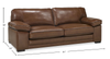 Rodeo 91” Top-Grain Genuine Leather Sofa with Removable Cushions – Chestnut | Sofa Rodeo de 91 po en cuir véritable de qualité supérieure avec coussins amovibles - marron