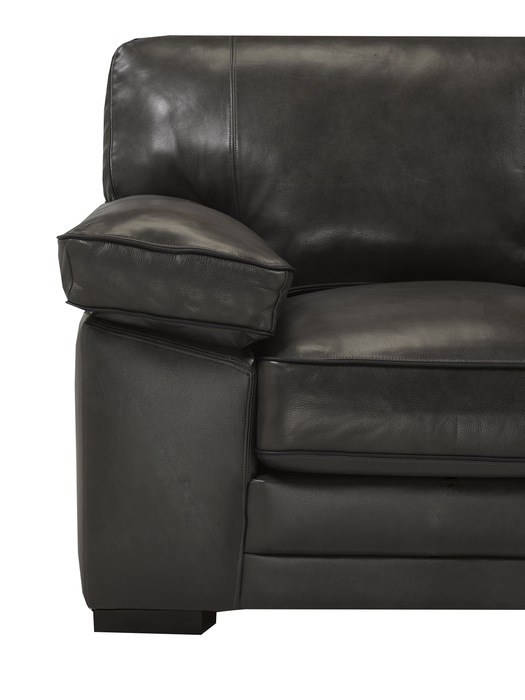 Rodeo 46” Top-Grain Genuine Leather Chair with Removable Cushions – Charcoal
