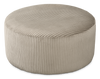 Made in Canada Customizable Sofa Lab Round 38" Fabric Ottoman – Fog Accent Fabric | Pouf courbé personnalisable de Sofa Lab de 38 po fabriqué au Canada en tissu - tissu décoratif Fog