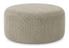 Made in Canada Customizable Sofa Lab Round 38\" Fabric Ottoman – Fog Accent Fabric 